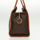 CELINE Macadam Canvas Tote Bag PVC Leather Brown Gold Auth 96231-4