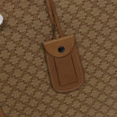 CELINE Attache Case Macadam Canvas Trunk Beige Gold Auth 96234-19