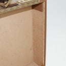 CELINE Attache Case Macadam Canvas Trunk Beige Gold Auth 96234-22