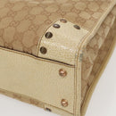 GUCCI GG Canvas Tote Bag Beige Gold 124261 Auth 96237-9