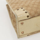 GUCCI GG Canvas Tote Bag Beige Gold 124261 Auth 96237-14