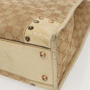 GUCCI GG Canvas Tote Bag Beige Gold 124261 Auth 96237-15
