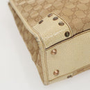 GUCCI GG Canvas Tote Bag Beige Gold 124261 Auth 96237-16
