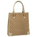 GUCCI GG Canvas Tote Bag Beige Gold 124261 Auth 96237-1