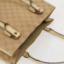 GUCCI GG Canvas Tote Bag Beige Gold 124261 Auth 96237-6
