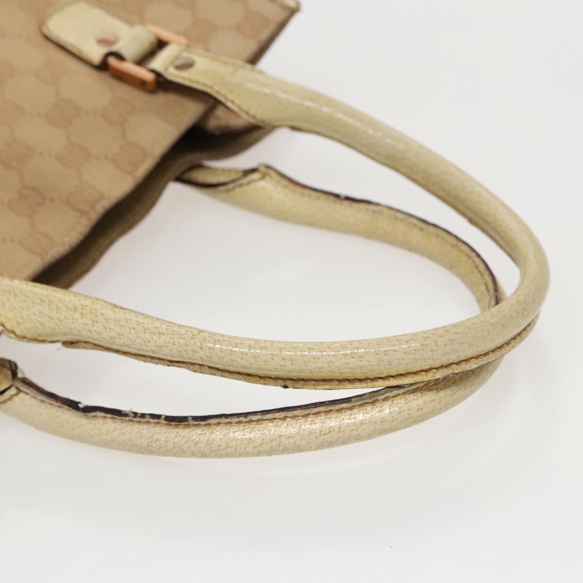 GUCCI GG Canvas Tote Bag Beige Gold 124261 Auth 96237