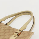 GUCCI GG Canvas Tote Bag Beige Gold 124261 Auth 96237-8