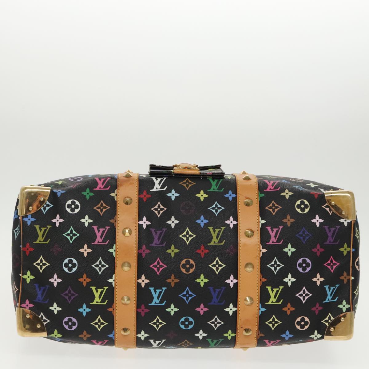 LOUIS VUITTON Monogram Multicolor Keepall 45 Boston Bag Black M92640 Auth 96238A