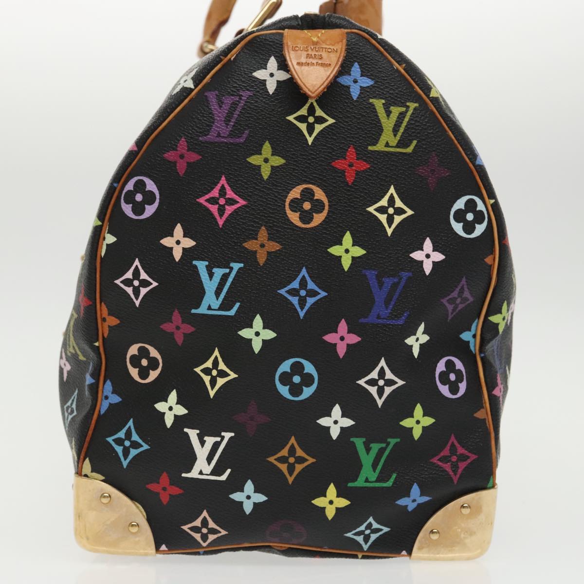 LOUIS VUITTON Monogram Multicolor Keepall 45 Boston Bag Black M92640 Auth 96238A