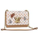 LOUIS VUITTON Catgram Twist MM Shoulder Bag White M44460 LV Auth 96243SM-1