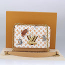 LOUIS VUITTON Catgram Twist MM Shoulder Bag White M44460 LV Auth 96243SM-12