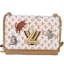 LOUIS VUITTON Catgram Twist MM Shoulder Bag White M44460 LV Auth 96243SM-13