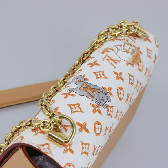 LOUIS VUITTON Catgram Twist MM Shoulder Bag White M44460 LV Auth 96243SM