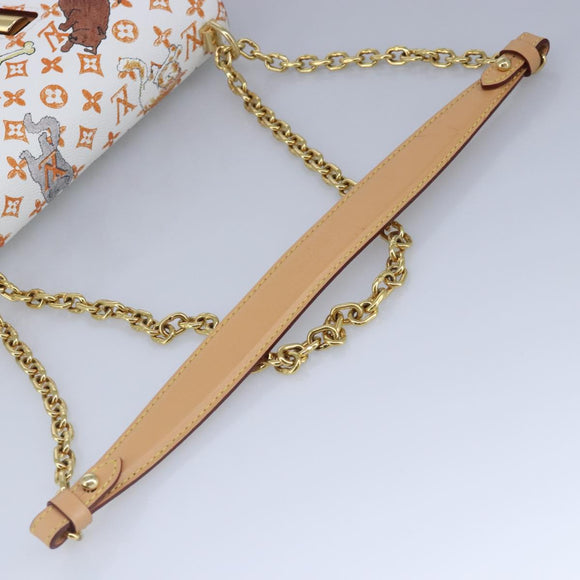 LOUIS VUITTON Catgram Twist MM Shoulder Bag White M44460 LV Auth 96243SM