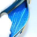 PRADA Shoulder Bag Safiano leather Turquoise Blue Gold Auth 96244-20