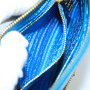 PRADA Shoulder Bag Safiano leather Turquoise Blue Gold Auth 96244-21