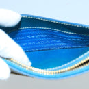 PRADA Shoulder Bag Safiano leather Turquoise Blue Gold Auth 96244-11