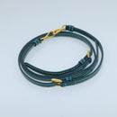 PRADA Shoulder Bag Safiano leather Turquoise Blue Gold Auth 96244-22