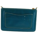 PRADA Shoulder Bag Safiano leather Turquoise Blue Gold Auth 96244-2
