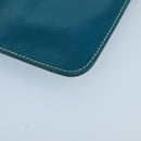 PRADA Shoulder Bag Safiano leather Turquoise Blue Gold Auth 96244-14