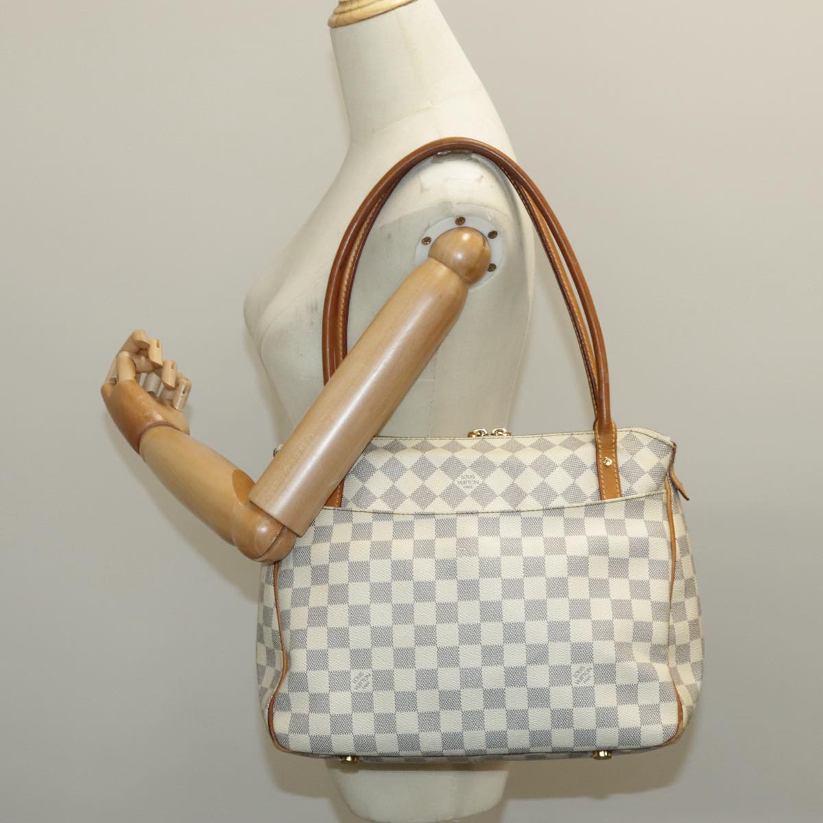 LOUIS VUITTON Damier Azur Figueri PM Shoulder Bag N41176 LV Auth 96258