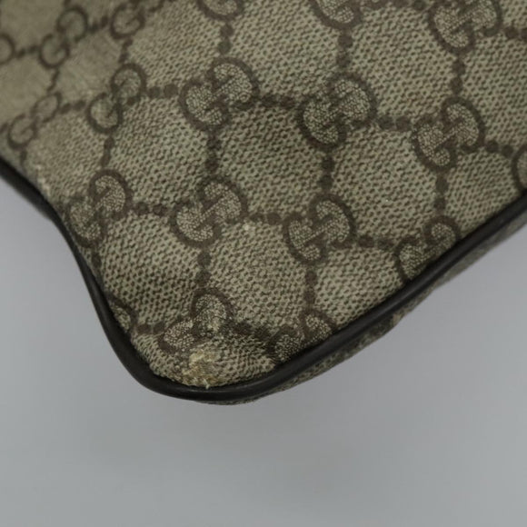 GUCCI GG Supreme Shoulder Bag PVC Beige Silver 141626 Auth 96274