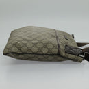 GUCCI GG Supreme Shoulder Bag PVC Beige Silver 141626 Auth 96274-6