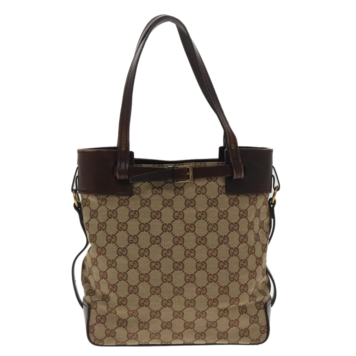 GUCCI GG Canvas Tote Bag Beige Brown 107757 Auth 96309 - 0