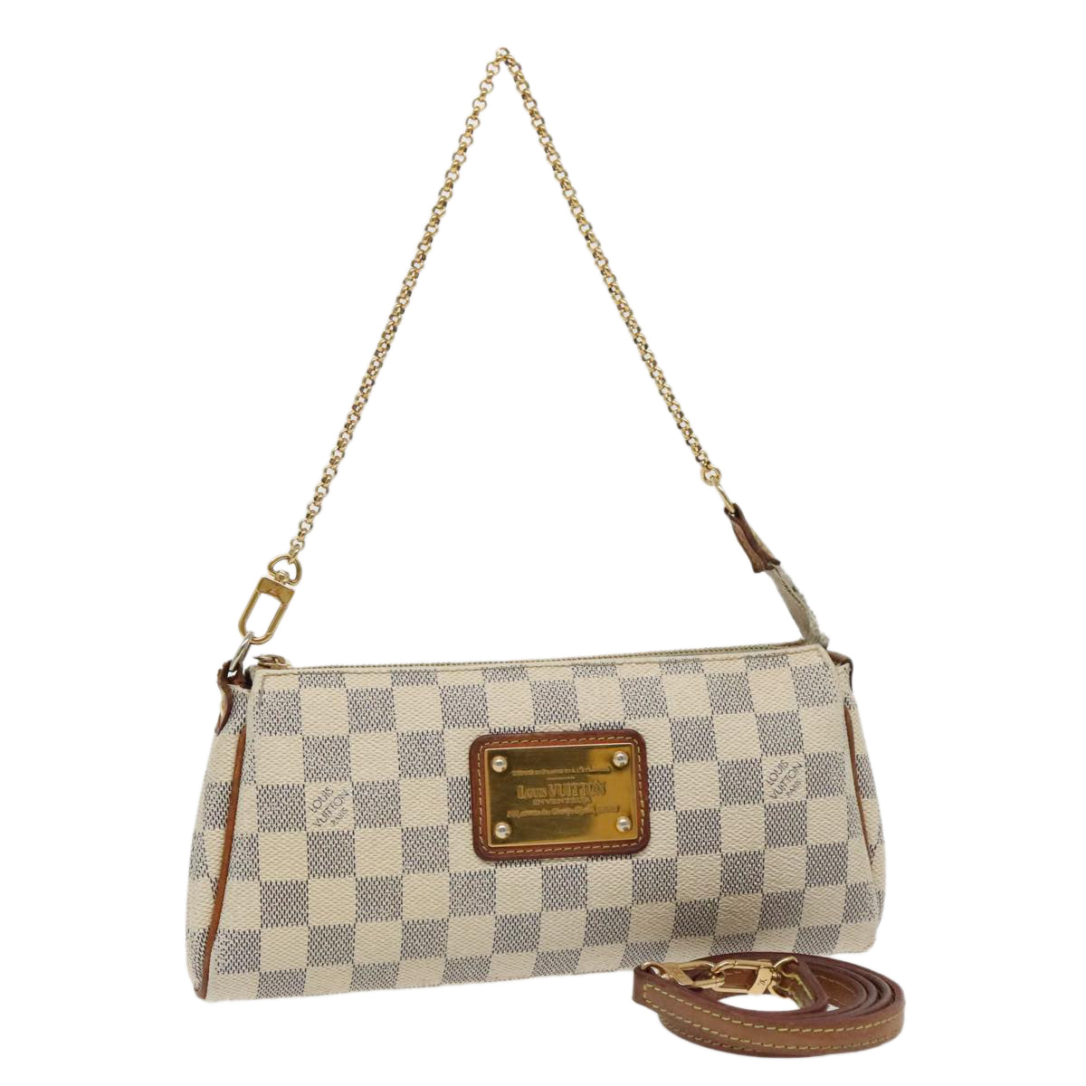 LOUIS VUITTON Damier Azur Eva Shoulder Bag 2way N55214 LV Auth 96316