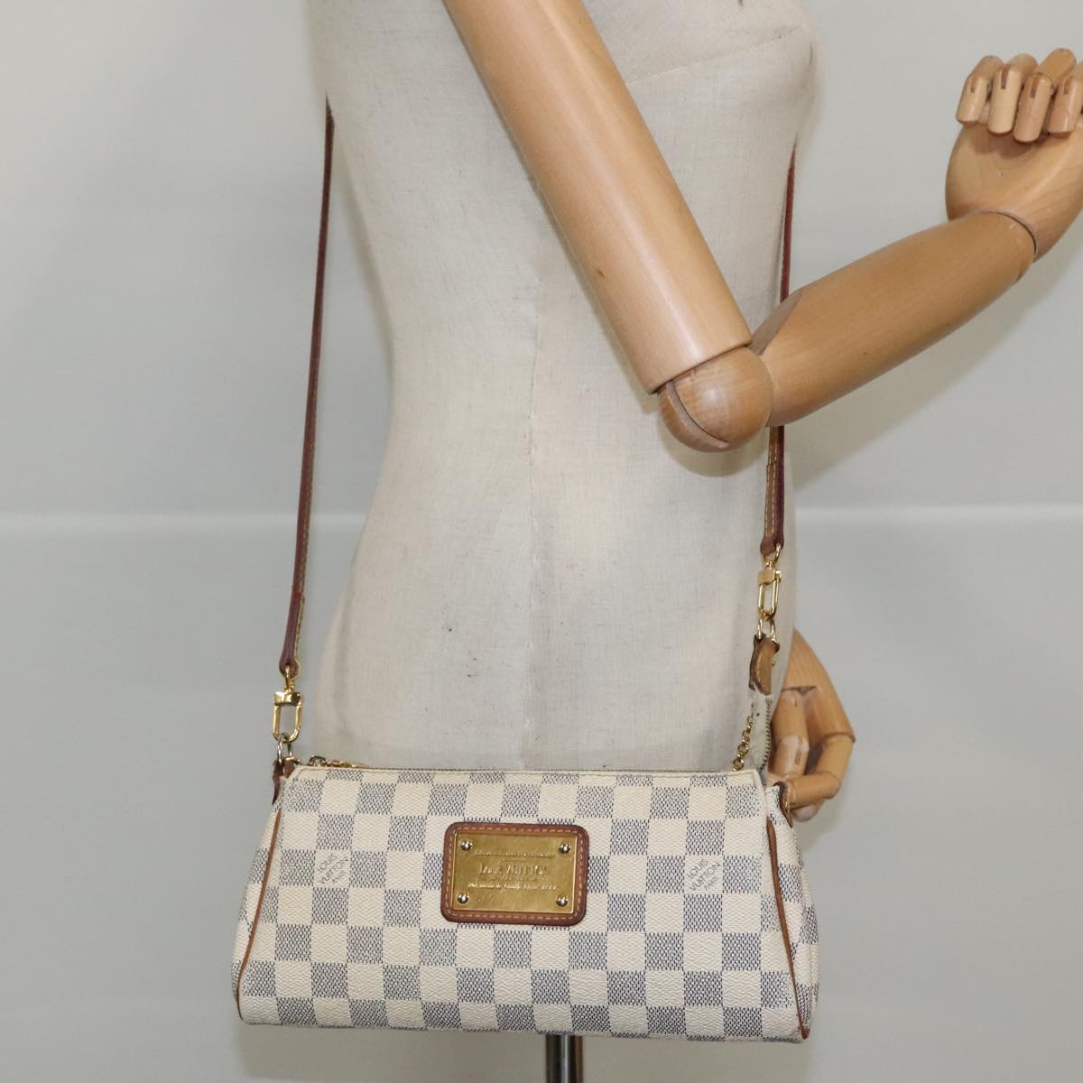 LOUIS VUITTON Damier Azur Eva Shoulder Bag 2way N55214 LV Auth 96316