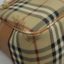 Burberrys Nova Check Shoulder Bag PVC Beige Gold Auth 96329-17