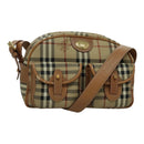 Burberrys Nova Check Shoulder Bag PVC Beige Gold Auth 96329-1