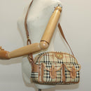 Burberrys Nova Check Shoulder Bag PVC Beige Gold Auth 96329-27
