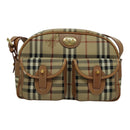 Burberrys Nova Check Shoulder Bag PVC Beige Gold Auth 96329-13