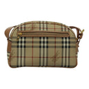Burberrys Nova Check Shoulder Bag PVC Beige Gold Auth 96329-2