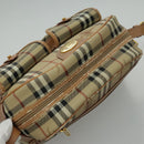 Burberrys Nova Check Shoulder Bag PVC Beige Gold Auth 96329-6