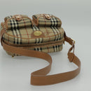 Burberrys Nova Check Shoulder Bag PVC Beige Gold Auth 96329-8
