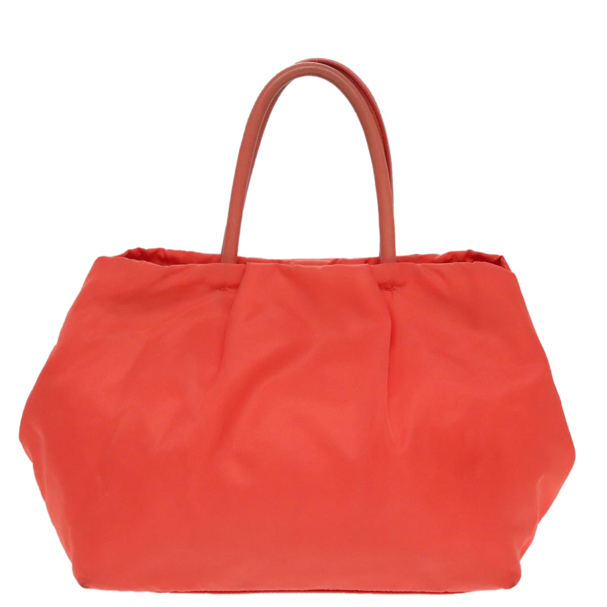 PRADA Hand Bag Nylon Orange Gold Auth 96342 - 0