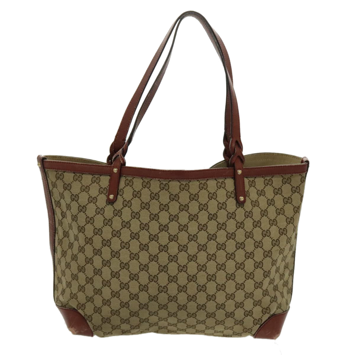 GUCCI GG Canvas Tote Bag Beige Gold 247209 Auth 96344 - 0