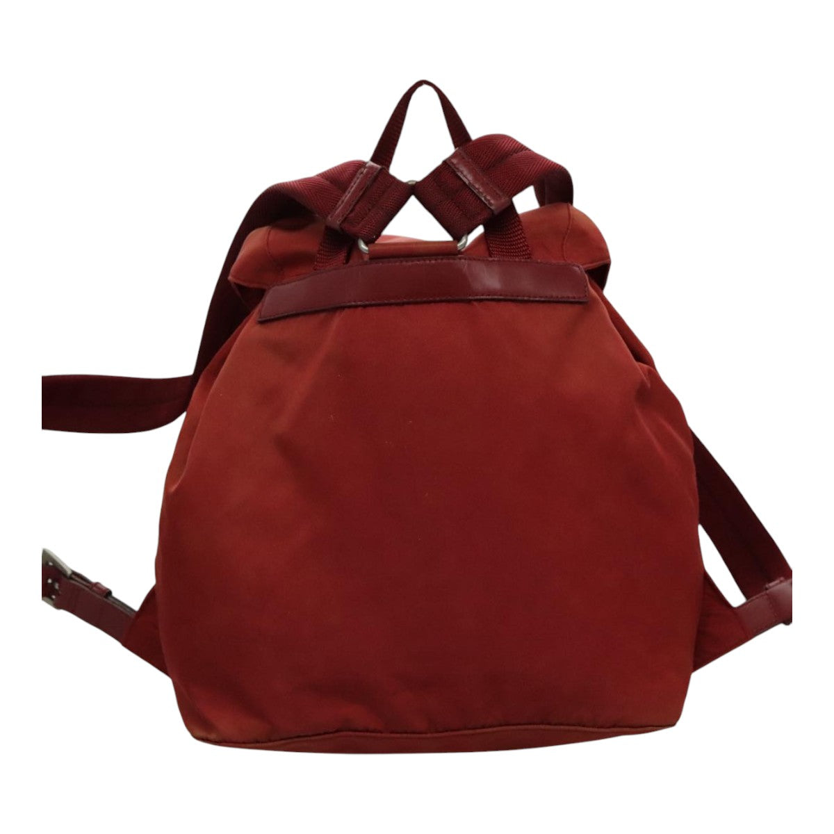 PRADA Backpack Nylon Red Silver Auth 96345 - 0