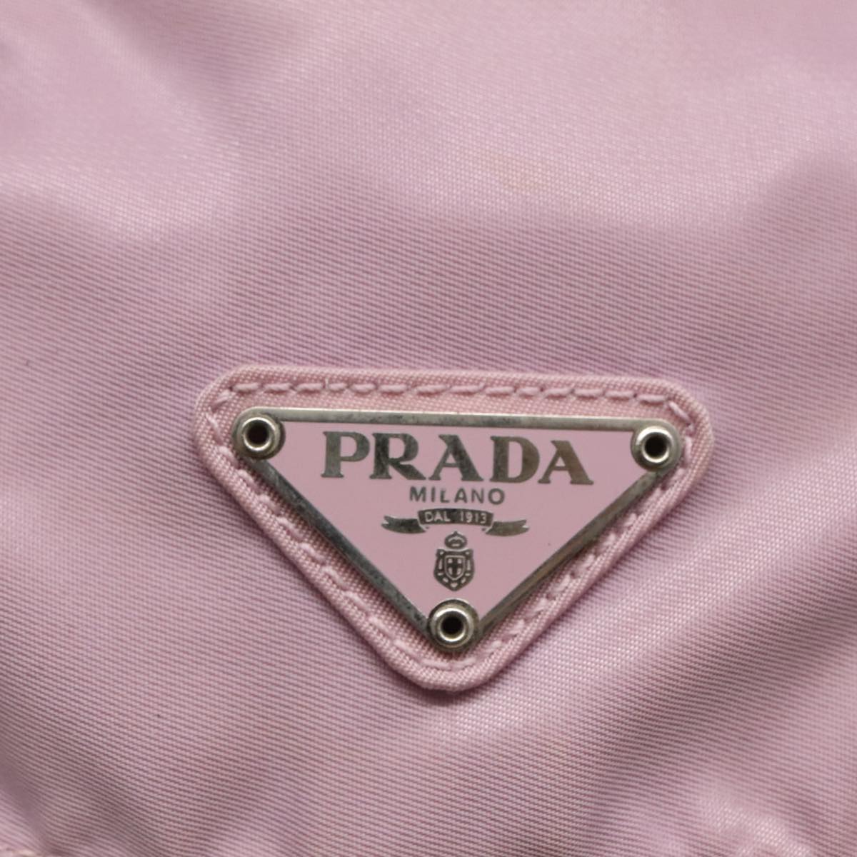 PRADA Shoulder Bag Nylon Pink Silver Auth 96371