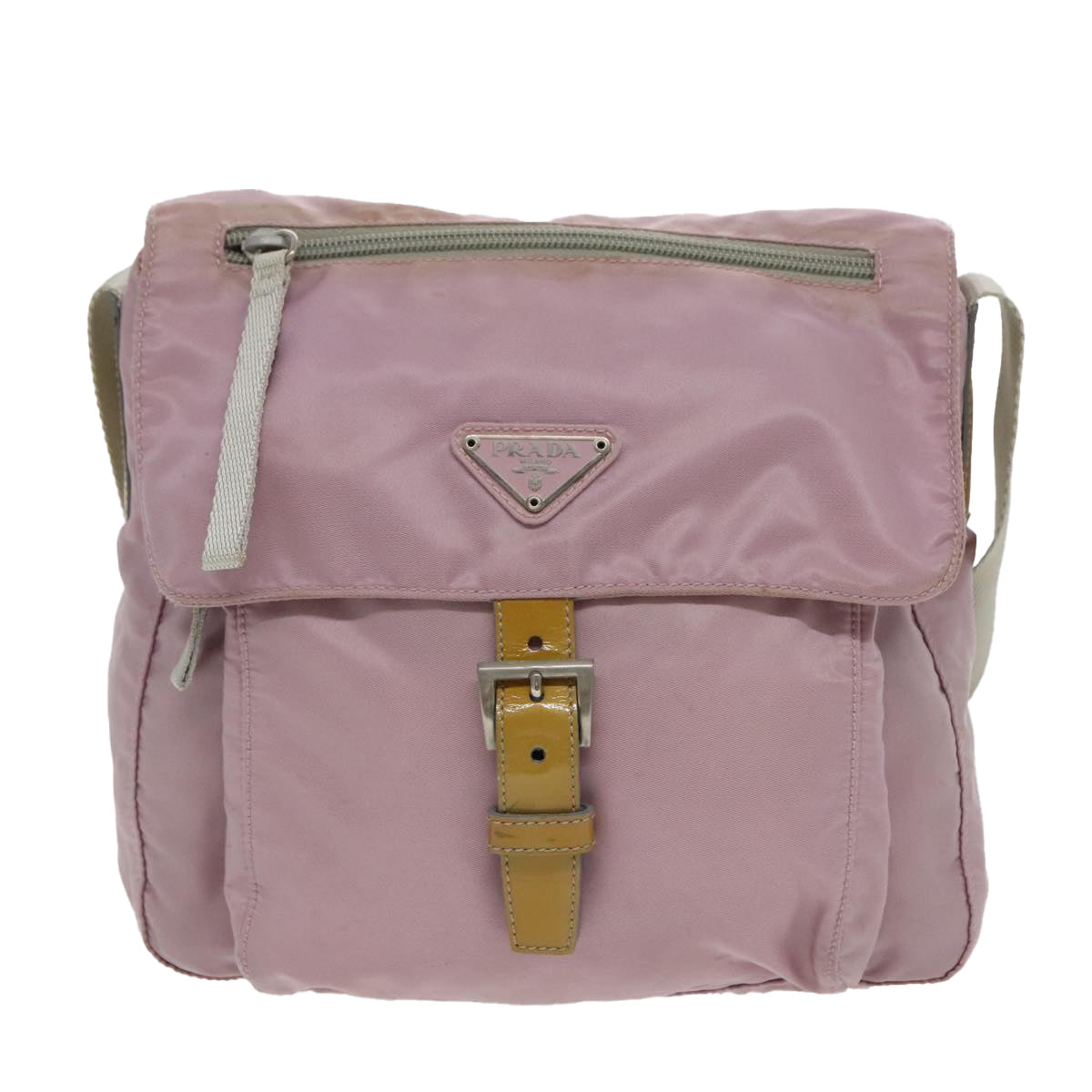 PRADA Shoulder Bag Nylon Pink Silver Auth 96371 - 0