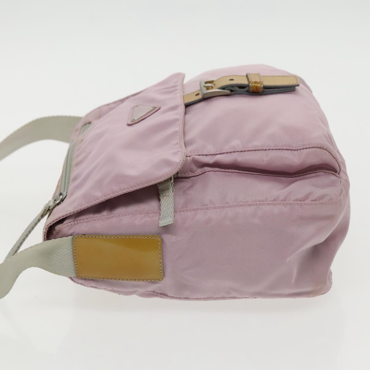 PRADA Shoulder Bag Nylon Pink Silver Auth 96371