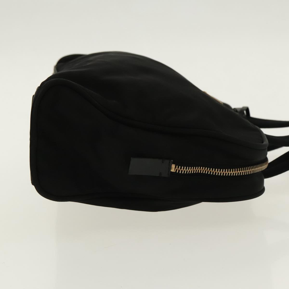 PRADA Hand Bag Nylon Black Gold Auth 96372