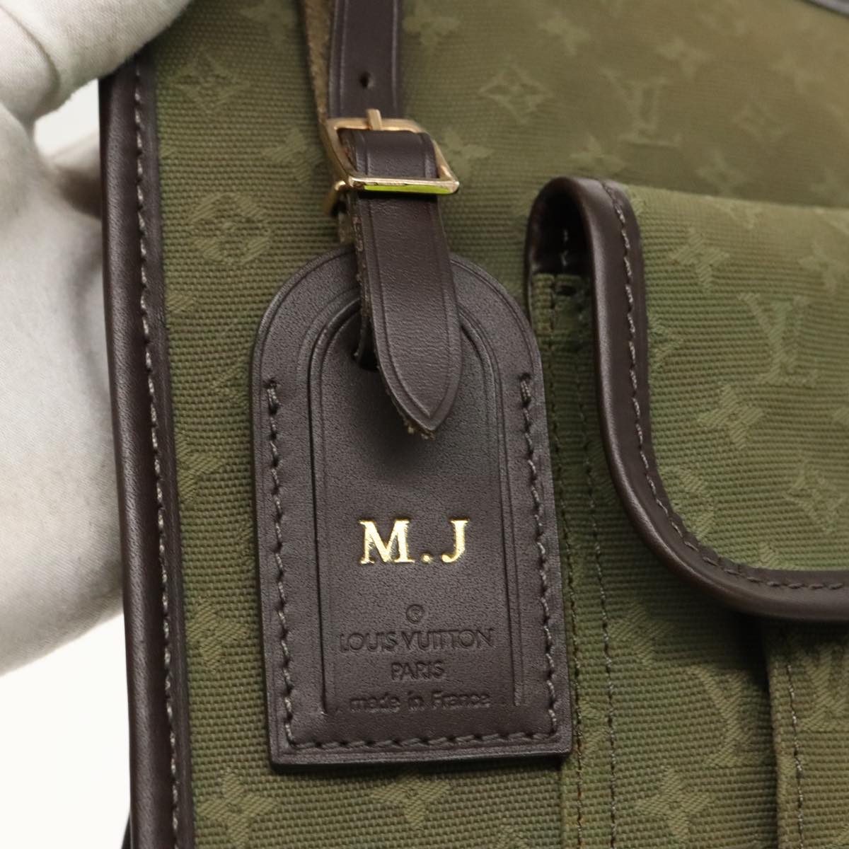 LOUIS VUITTON Monogram Mini Besace Mary Kate Bag TST Khaki M92322 Auth 96407