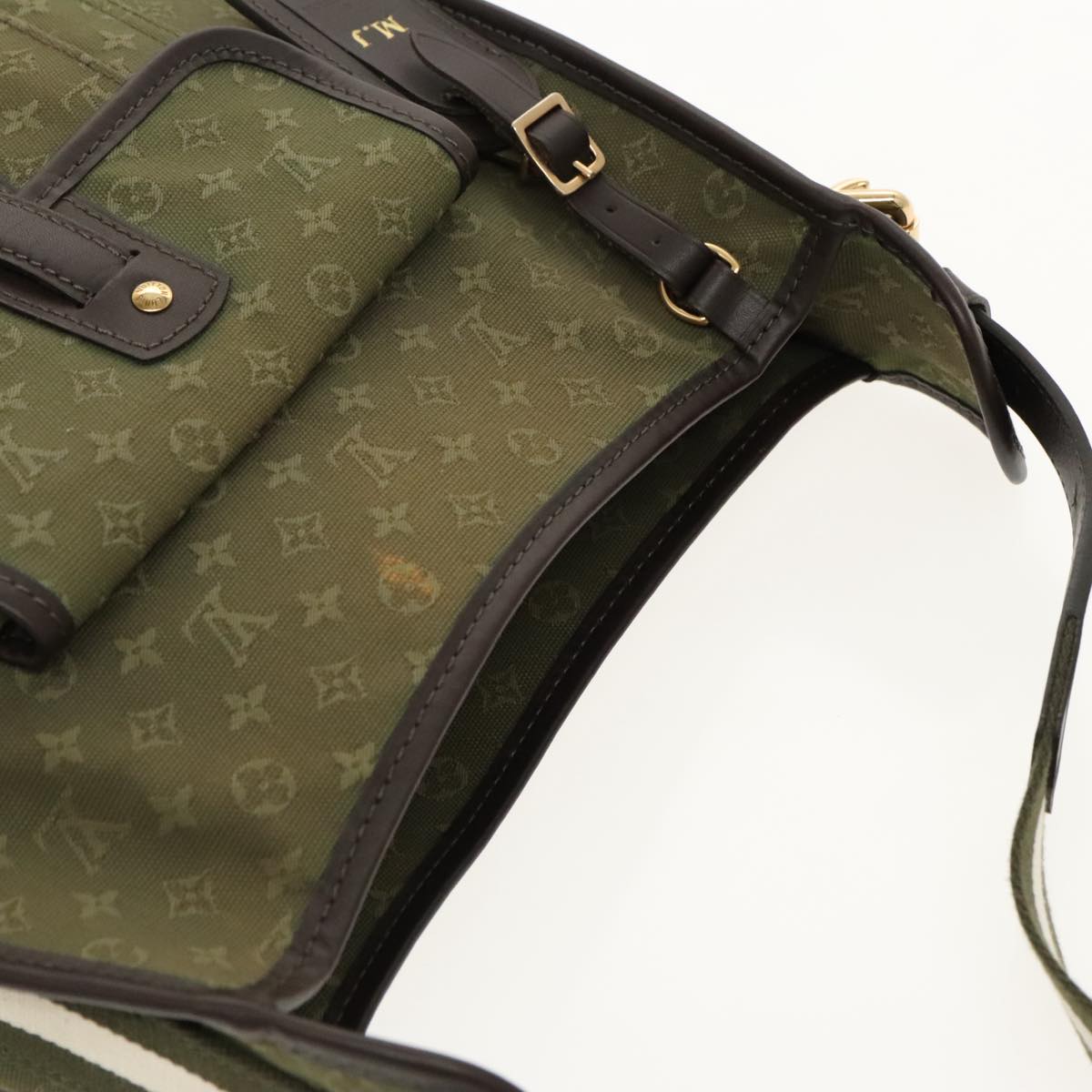 LOUIS VUITTON Monogram Mini Besace Mary Kate Bag TST Khaki M92322 Auth 96407