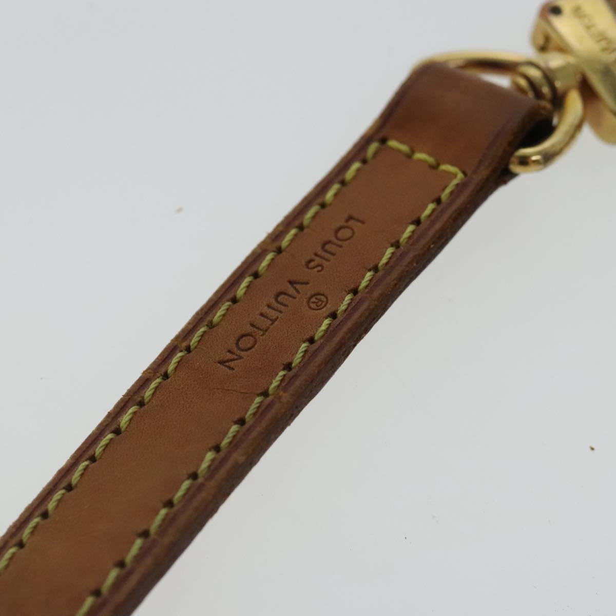 LOUIS VUITTON Shoulder Strap Leather 44.9"" Beige LV Auth 96423