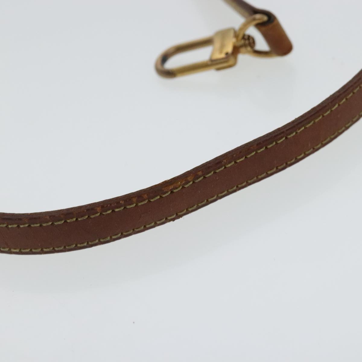 LOUIS VUITTON Shoulder Strap Leather 44.9"" Beige LV Auth 96423