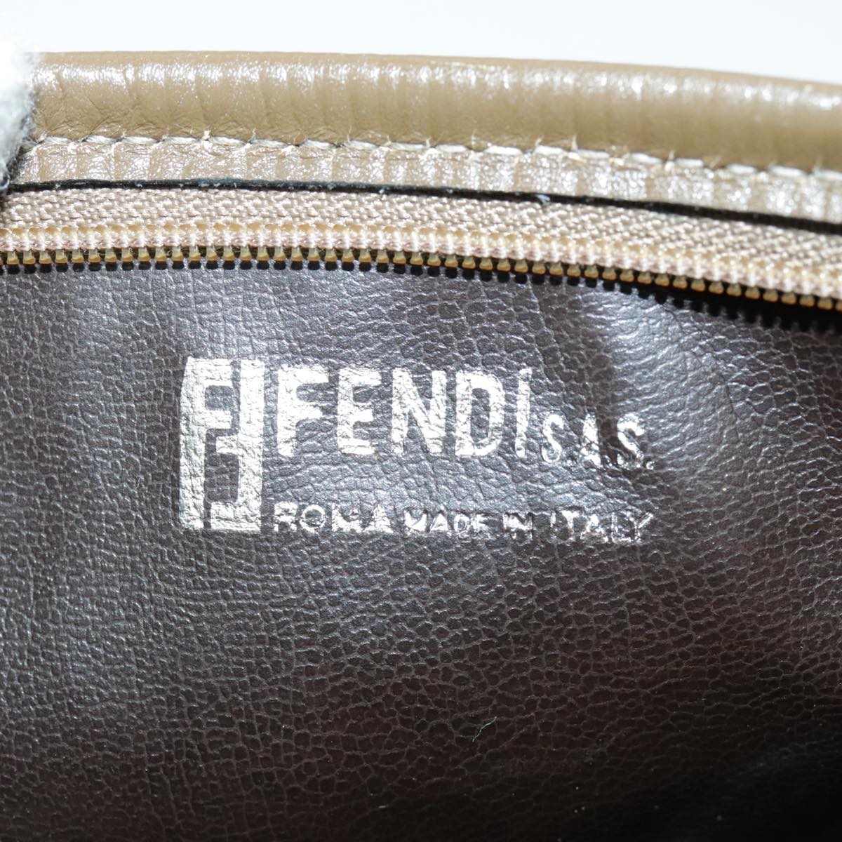 FENDI Zucchino Canvas Shoulder Bag Brown Auth 96429