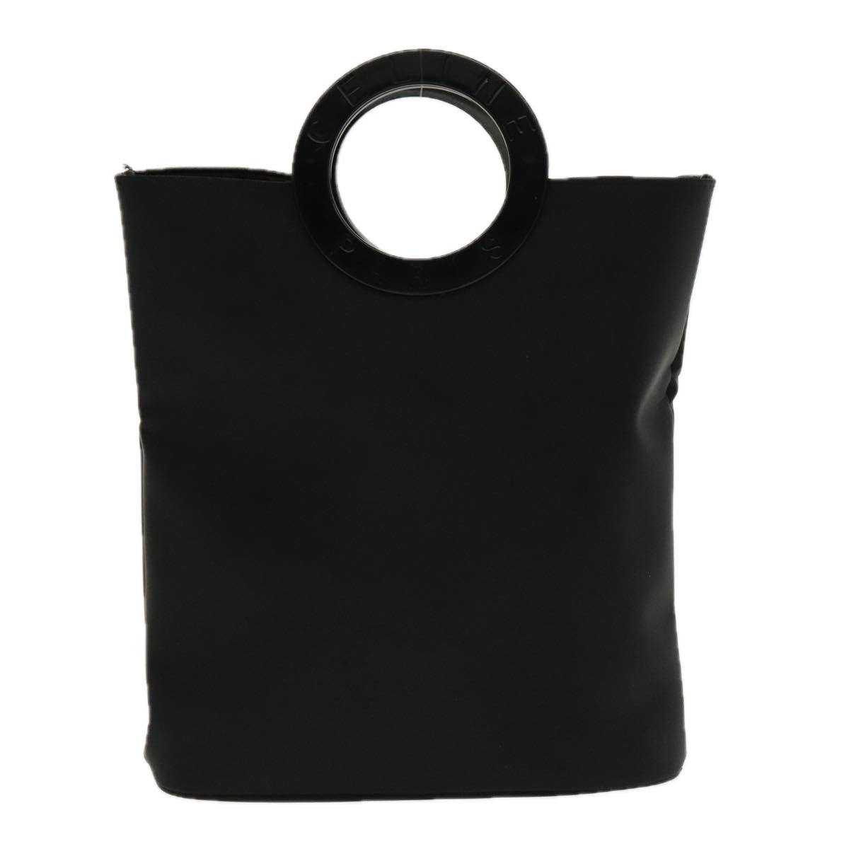 CELINE Hand Bag Nylon Black Auth 96449